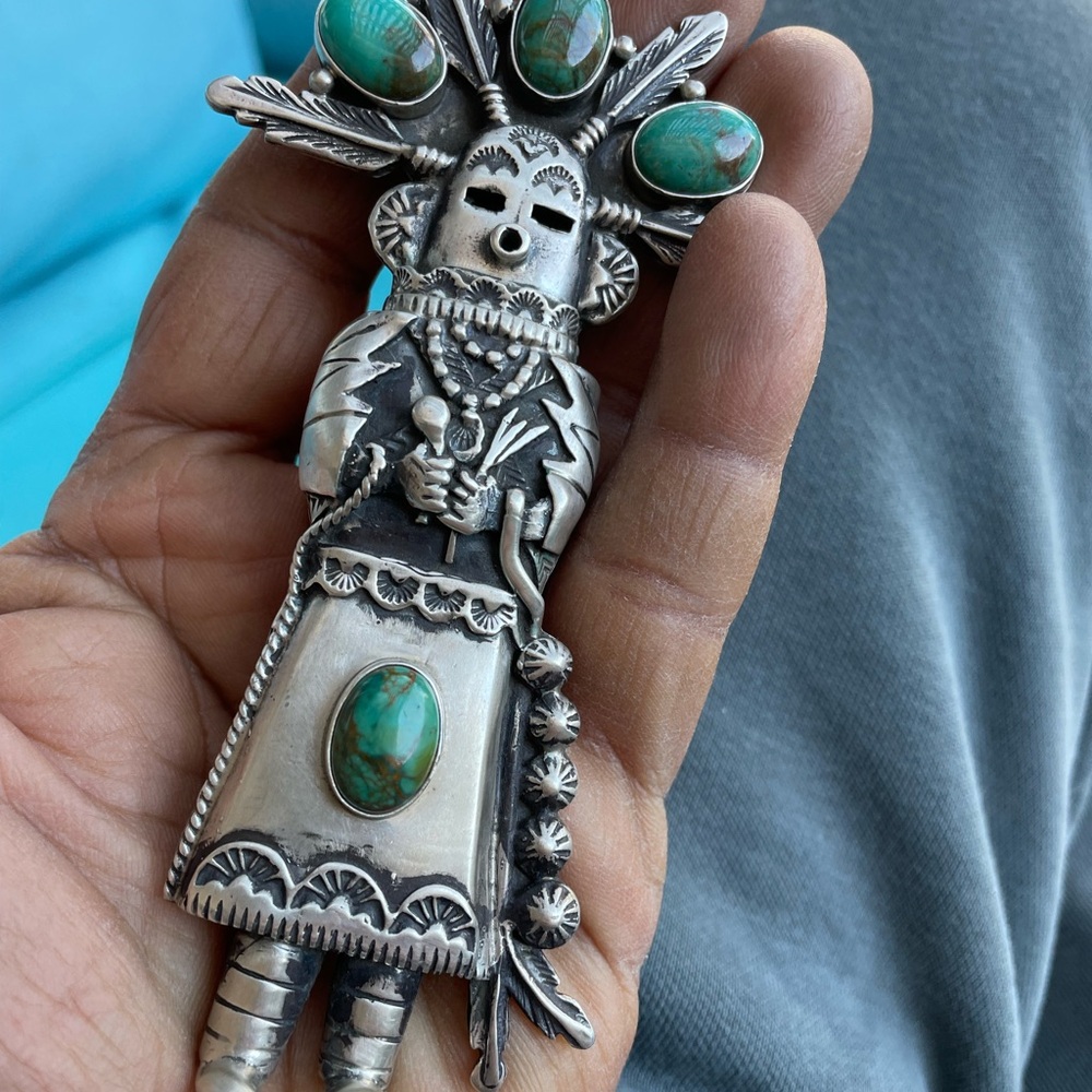 Vintage Navajo ring kachina dancer ring sterling SZ 7.5 - Picture 9 of 9